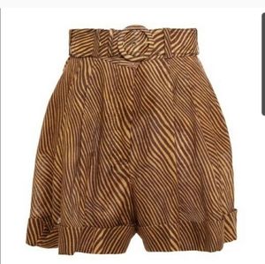 NWT Animal Print Linen Zimmermann Shorts